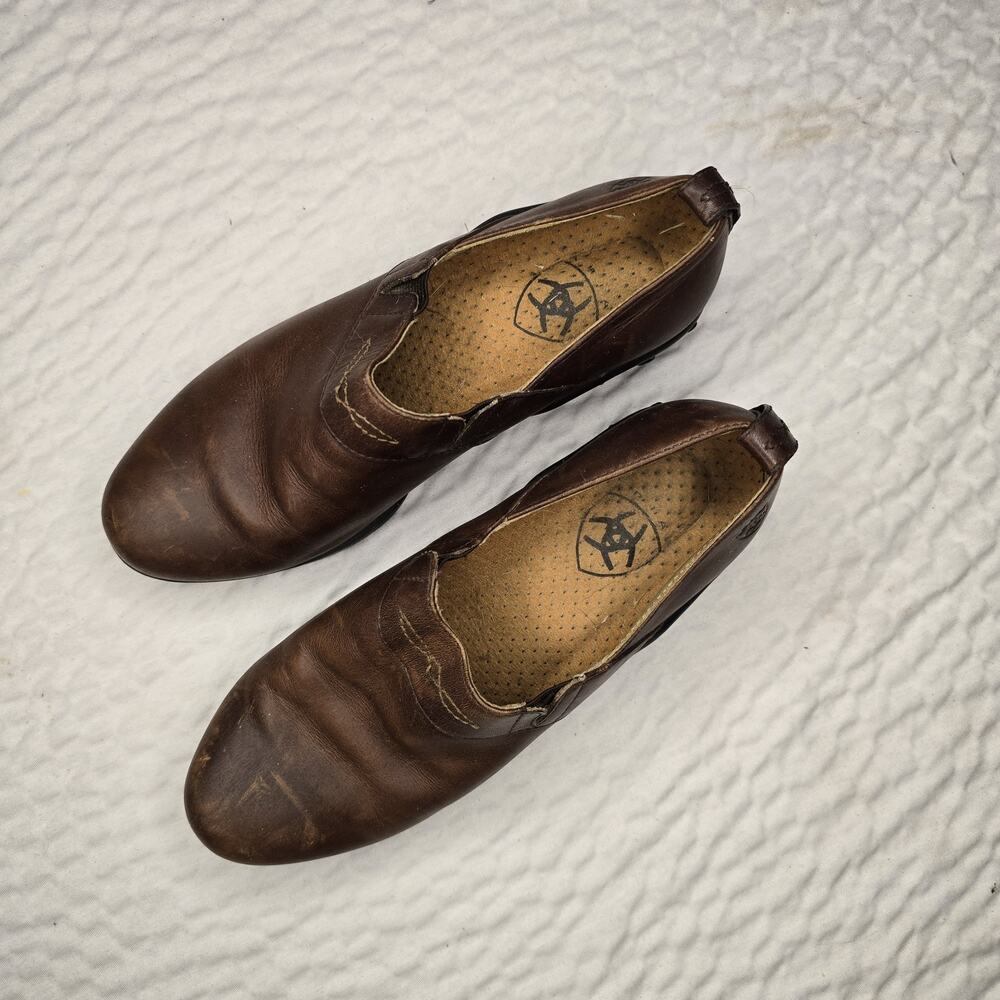 Ariat Brown Leather Slip On Clogs Size 7 Womens Work Comfort Heeled